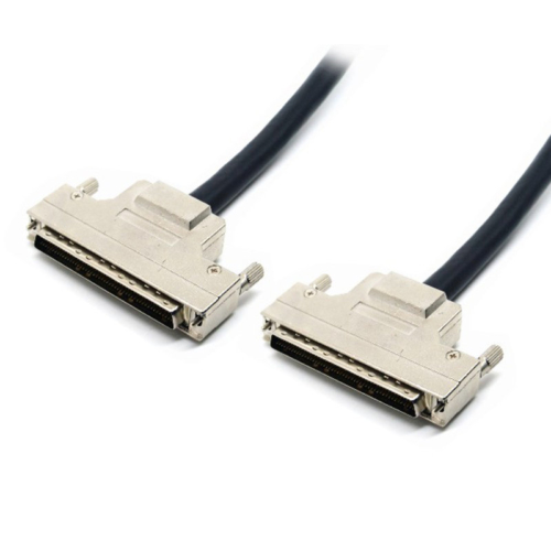 high quanlity 100pin male scsi ssd hard drive cable assembly with metal hoods